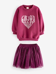 Purple Long Sleeve Sweater and Skirt Set (3mths-7yrs) - Image 6 of 8