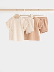 Ecru/Tan Baby T-Shirt And Shorts Set - Image 1 of 13