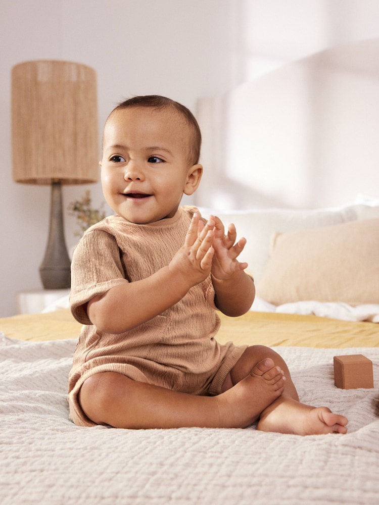Ecru/Tan Baby T-Shirt And Shorts Set - Image 13 of 13
