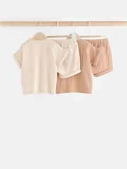 Ecru/Tan Baby T-Shirt And Shorts Set - Image 2 of 13
