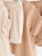 Ecru/Tan Baby T-Shirt And Shorts Set - Image 6 of 13