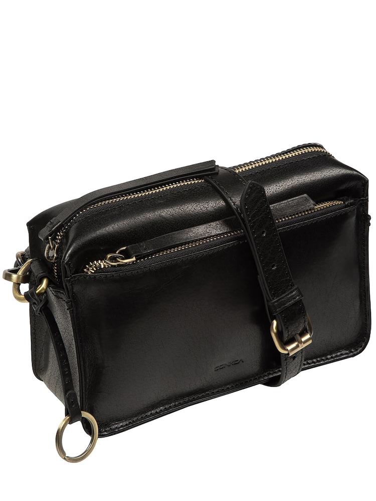 Negro - Bolso bandolera de piel Azalea de Conkca - Imagen 6 de 6 Negro - Bolso bandolera de piel Azalea de Conkca - Imagen 6 de 6