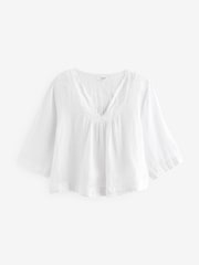 White Linen Shorts Set - Image 6 of 8