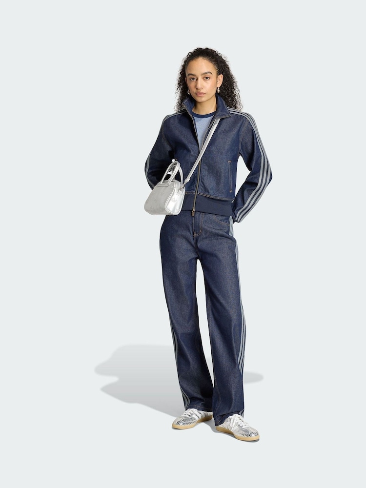 adidas Originals Blue Firebird Denim Track Top - Image 1 of 5 adidas Originals Blue Firebird Denim Track Top - Image 1 of 5