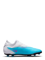 Nike White/Blue Adults Phantom Club Dynamic Fit Firm Ground Football Boots - Image 3 of 11