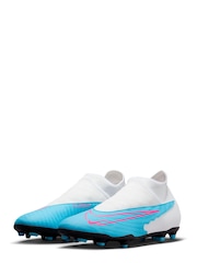 Nike White/Blue Adults Phantom Club Dynamic Fit Firm Ground Football Boots - Image 5 of 11