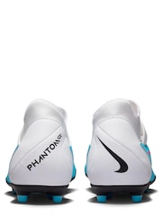 Nike White/Blue Adults Phantom Club Dynamic Fit Firm Ground Football Boots - Image 6 of 11