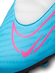 Nike White/Blue Adults Phantom Club Dynamic Fit Firm Ground Football Boots - Image 9 of 11
