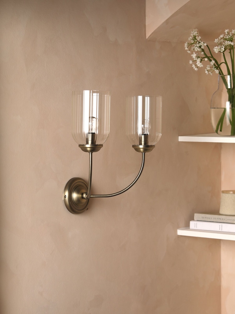 Brass Lincoln 2 Light Wall Light - Image 2 of 4