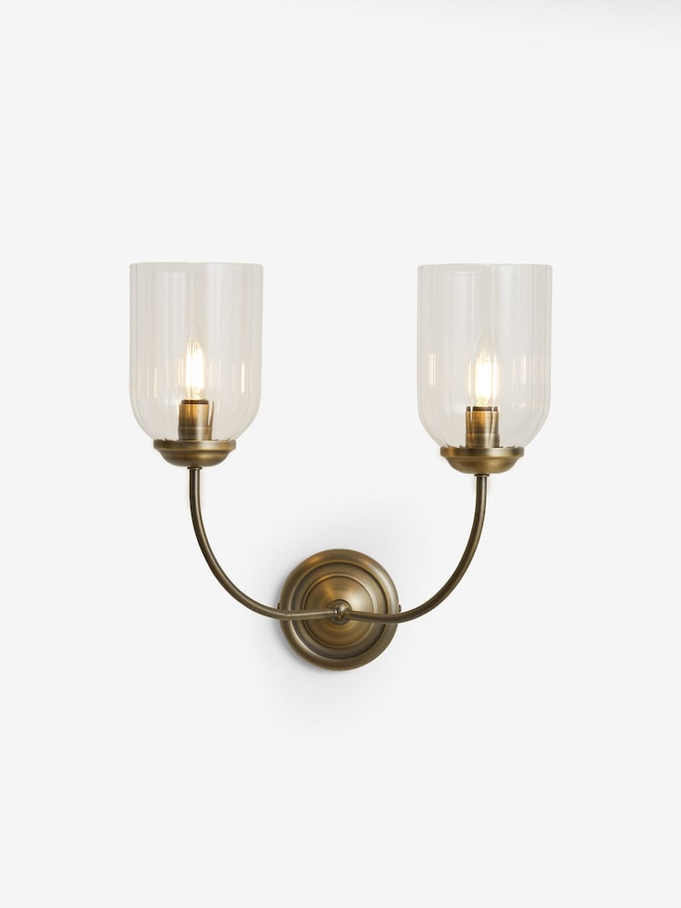 Brass Lincoln 2 Light Wall Light - Image 4 of 4