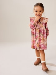 Pink 100% Cotton Long Sleeve Collar Dress (3mths-7yrs) - Image 2 of 7