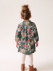 Green 100% Cotton Long Sleeve Collar Dress (3mths-7yrs) - Image 3 of 5