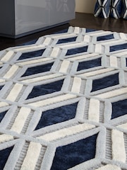 Navy Blue Collection Luxe Geometric Cut Rug - Image 3 of 6