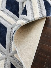 Navy Blue Collection Luxe Geometric Cut Rug - Image 5 of 6
