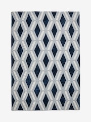 Navy Blue Collection Luxe Geometric Cut Rug - Image 6 of 6