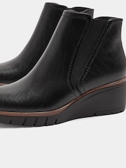 Yours Curve Black Wide Fit Elasticated Panel Wedge Boots - Image 5 of 5