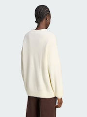 adidas Originals White Athl Dept Knitted Sweatshirt - Image 2 of 5