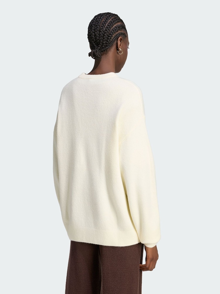 adidas Originals White Athl Dept Knitted Sweatshirt - Image 2 of 5 adidas Originals White Athl Dept Knitted Sweatshirt - Image 2 of 5