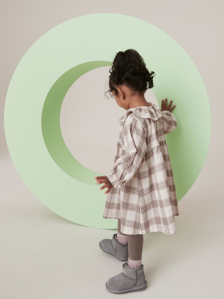 Cream Long Sleeve Collar 100% Cotton Dress and Leggings Set (3mths-7yrs) - Image 2 of 7