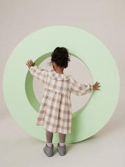 Cream Long Sleeve Collar 100% Cotton Dress and Leggings Set (3mths-7yrs) - Image 3 of 7