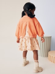 Peach Pink Long Sleeve Sweat Dress (3mths-7yrs) - Image 2 of 6