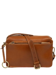 Marrón tostado - Bolso bandolera de piel Azalea de Conkca - Imagen 3 de 6