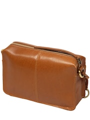 Marrón tostado - Bolso bandolera de piel Azalea de Conkca - Imagen 5 de 6
