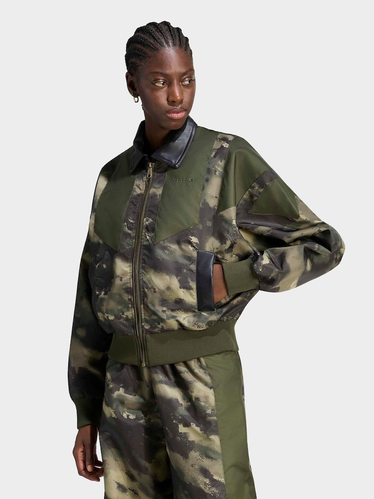 adidas Originals Green Equipment All-Over Print (AOP) Bomber Jacket - Image 1 of 5