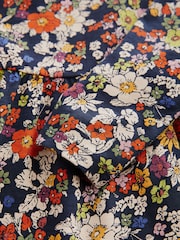 Navy Floral 100% Cotton Long Sleeve Jersey Dress (3mths-7yrs) - Image 7 of 7