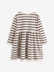 Black/White 100% Cotton Long Sleeve Jersey Dress (3mths-7yrs) - Image 6 of 7