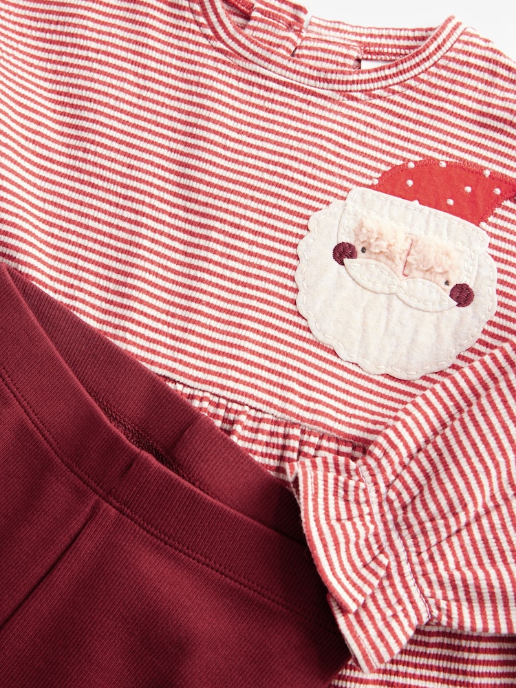 Red Long Sleeve Christmas Dress with Leggings (3mths-7yrs) - Image 3 of 3
