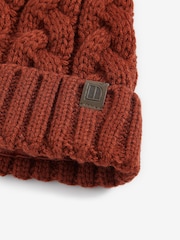 Rust Brown Knitted Cable Pom Hat (1-16yrs) - Image 2 of 2