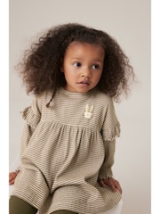 Khaki Green Long Sleeve Dress and Leggings (3mths-7yrs) - Image 4 of 7