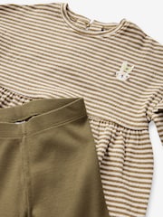 Khaki Green Long Sleeve Dress and Leggings (3mths-7yrs) - Image 7 of 7