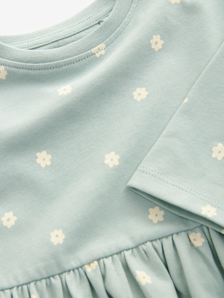 Pale Blue Character 100% Cotton Long Sleeve Jersey Dress (3mths-7yrs) - Image 10 of 10