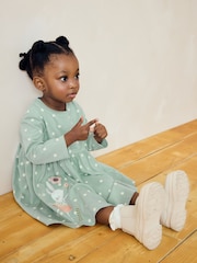 Pale Blue Character 100% Cotton Long Sleeve Jersey Dress (3mths-7yrs) - Image 2 of 10