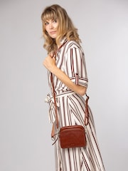 Conkca Brown 'Jay' Leather Cross-Body Bag - Image 2 of 6