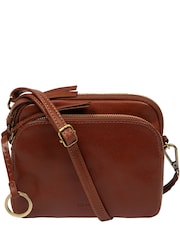 Conkca Brown 'Jay' Leather Cross-Body Bag - Image 3 of 6