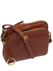 Conkca Brown 'Jay' Leather Cross-Body Bag - Image 6 of 6