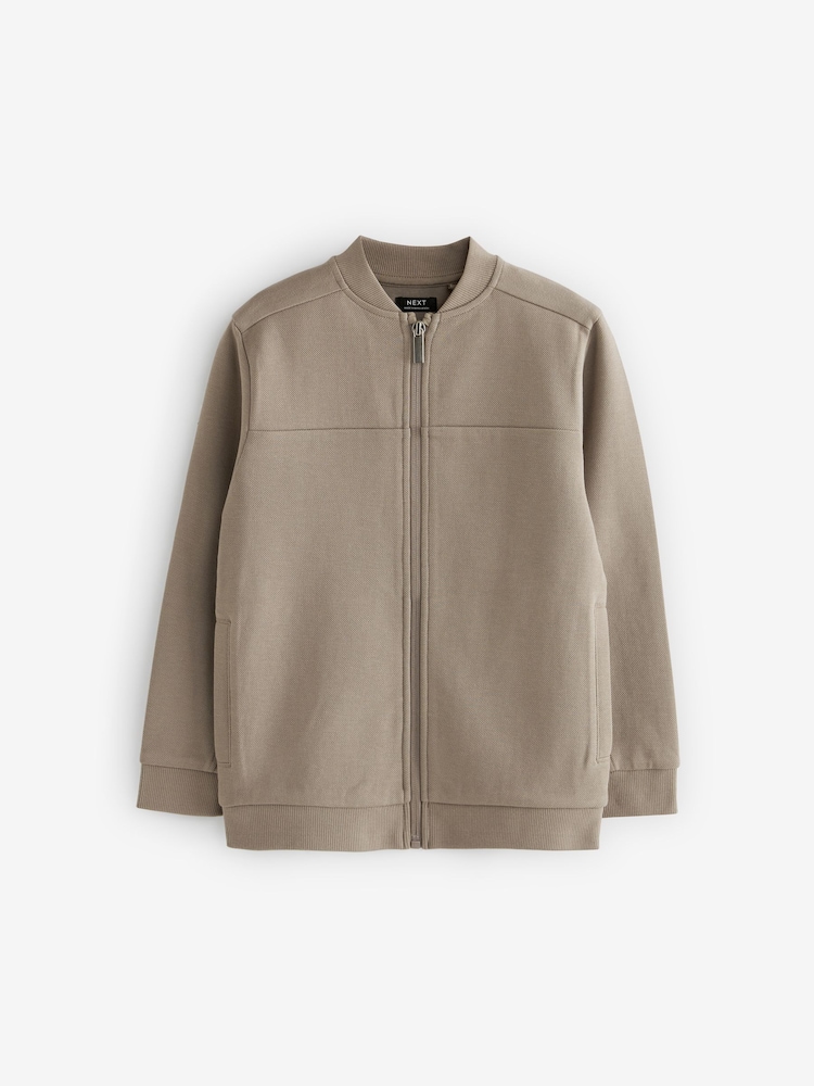 Mink Brown Smart Bomber Jacket (3-16yrs) - Image 1 of 3