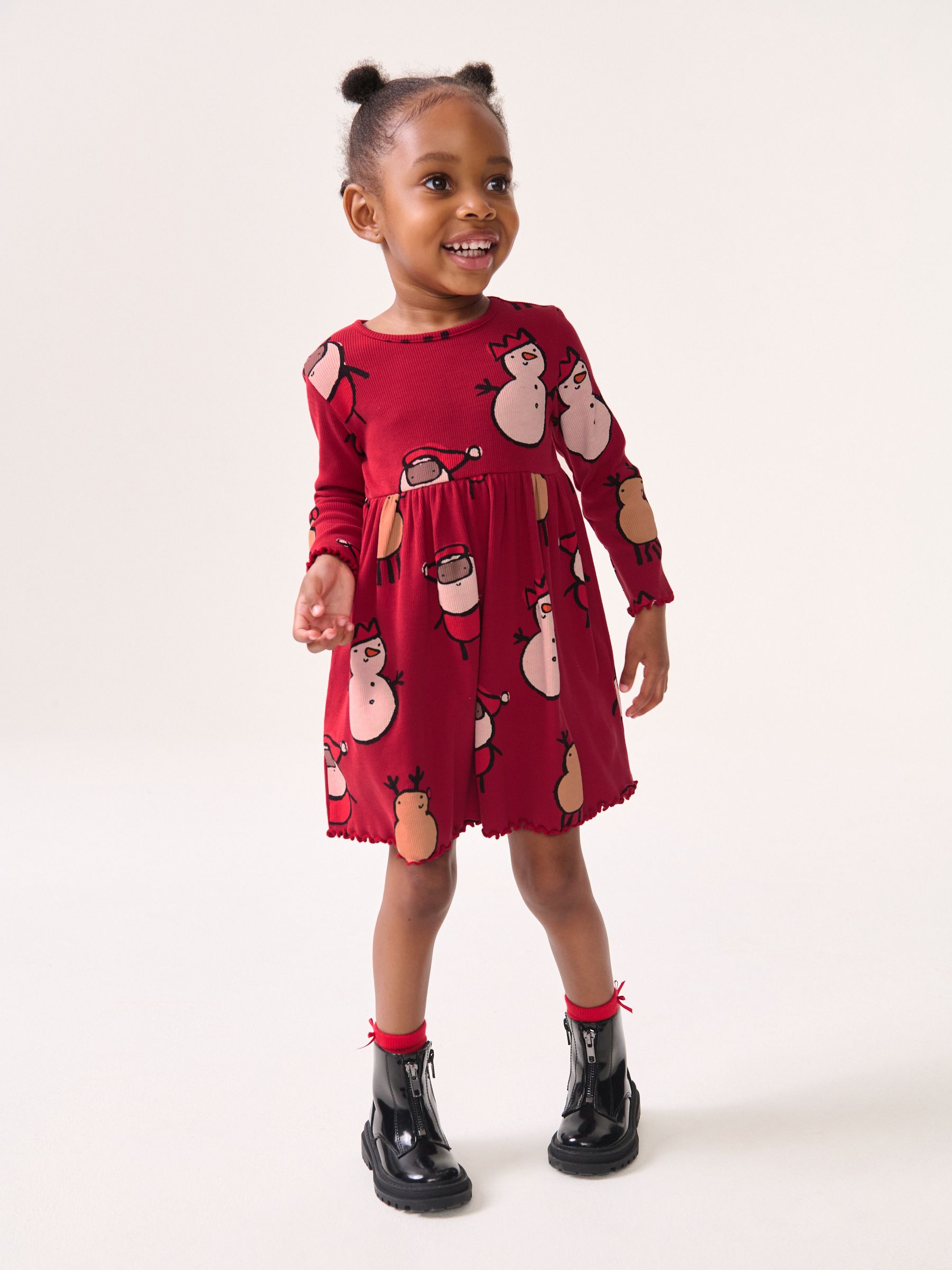 Buy Red Long Sleeve Jersey Christmas Dress 3mths 7yrs from Next Luxembourg