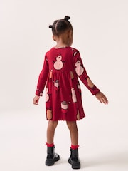 Red Long Sleeve Jersey Christmas Dress (3mths-7yrs) - Image 3 of 6