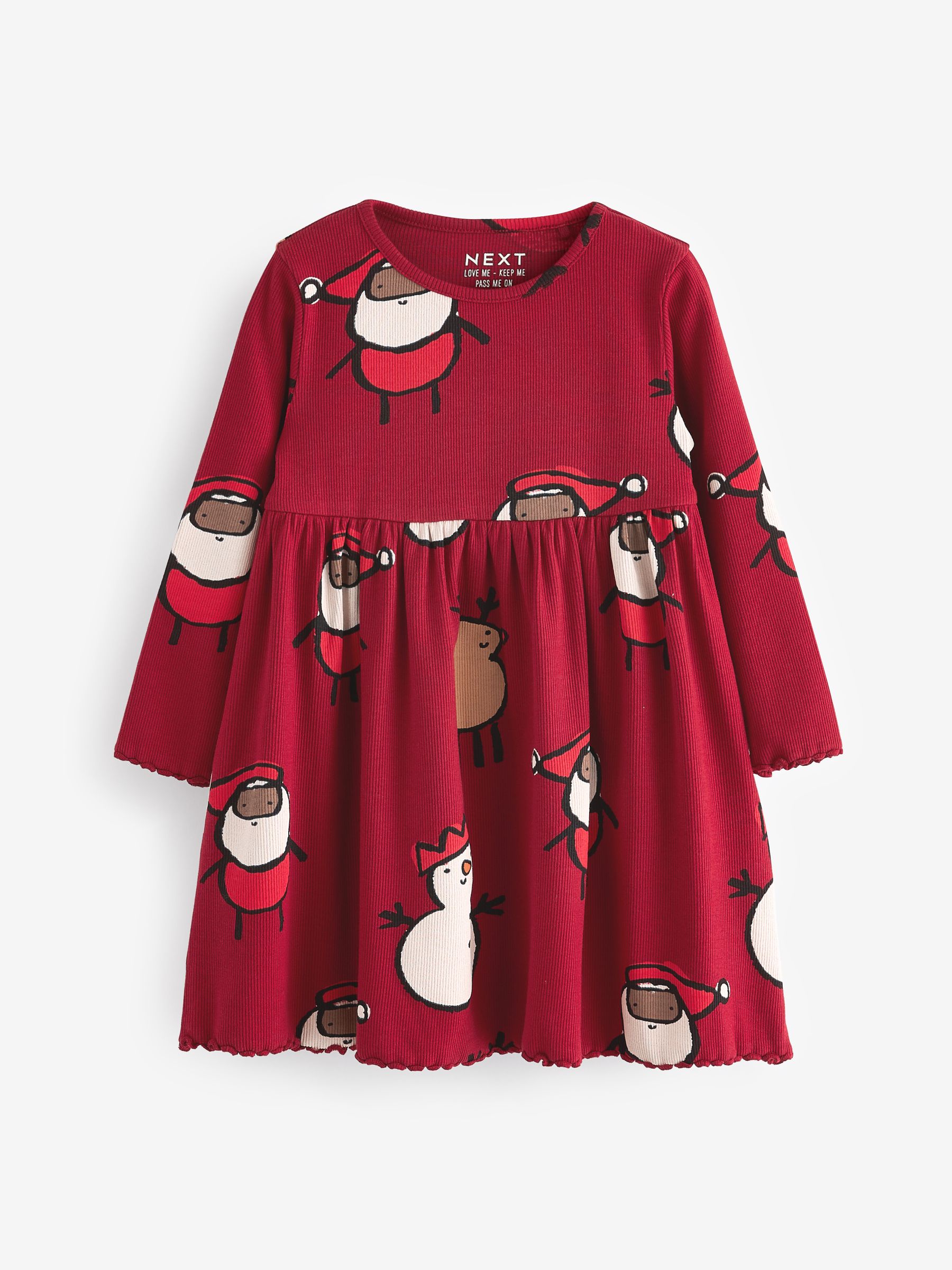 Przeglądaj Czerwony - Long Sleeve Jersey Christmas Dress