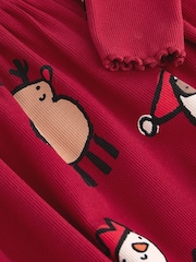 Red Long Sleeve Jersey Christmas Dress (3mths-7yrs) - Image 6 of 6