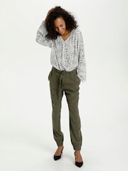 Kaffe White Debra Long Sleeve V-Neck Blouse - Image 1 of 6