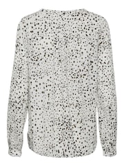 Kaffe White Debra Long Sleeve V-Neck Blouse - Image 6 of 6
