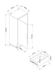 Dark Bronx Oak Effect Single, 1 Drawer Wardrobe - Image 12 of 12