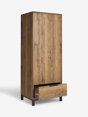 Dark Bronx Oak Effect Single, 1 Drawer Wardrobe - Image 10 of 12