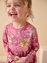 Purple 100% Cotton License Flower Fairy Long Sleeve Jersey Dress (3mths-7yrs) - Image 4 of 7