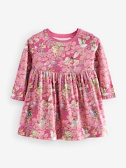 Purple 100% Cotton License Flower Fairy Long Sleeve Jersey Dress (3mths-7yrs) - Image 5 of 7